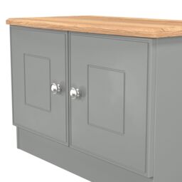 Ready Assembled 2 U Albert Compact 2 Door TV & Media Unit (Ready Assembled) in Dark Grey - thumbnail 5