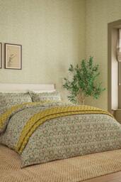 Morris & Co 'Little Chintz' Cotton Percale Duvet Cover Set in Green - Size: Super King