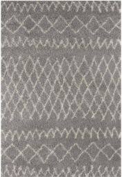 THE RUGS Soft Tangier Shaggy Rugs & Runners Grey & Ivory Living Room - Size: 120 cm diameter - thumbnail 2