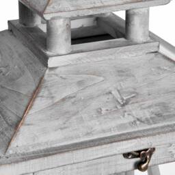 Wyld Haus Set of Three Grey Wooden Lanterns Glass Panels & Cross Frame Design - thumbnail 3