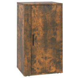 Berkfield Home Sideboard Smoked Oak 40x33x70 cm Engineered Wood in Brown - Size: 40 x 33 x 70 cm - thumbnail 2