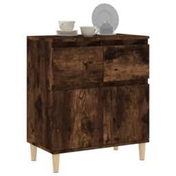 Berkfield Home Sideboard Smoked Oak 60x35x70 cm Engineered Wood in Brown - Size: 60 x 35 x 70 cm - thumbnail 4