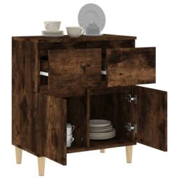 Berkfield Home Sideboard Smoked Oak 60x35x70 cm Engineered Wood in Brown - Size: 60 x 35 x 70 cm - thumbnail 5
