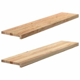 Berkfield Home Window Sills 2 pcs¬†Untreated 120x25x2 cm Solid Wood Oak in Brown - Size: Medium
