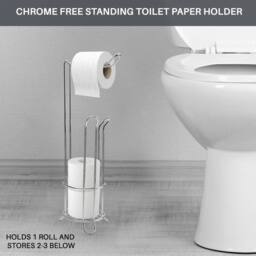 EONLION DESIGN_1S FREE STANDING TOILET PAPER ROLL HOLDER in Silver - thumbnail 3