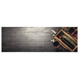 Berkfield Home Kitchen Rug Washable Wine Bottle 60x180 cm Velvet in Grey