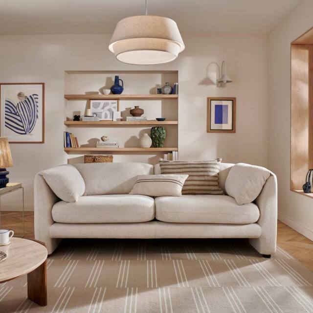 The Great Sofa Company Mabel 3-Seater Boucle Sofa in Cream - Size: 3 Seater - image 1