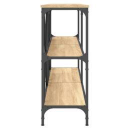 Berkfield Home Console Table Sonoma Oak 160x30x75 cm Engineered Wood & Iron in Light Tan - Size: 160 x 30 x 75 cm - thumbnail 5