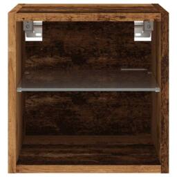 Berkfield Home TV Wall Cabinet with LED Lights Old Wood 30x28.5x30 cm in Brown - thumbnail 8