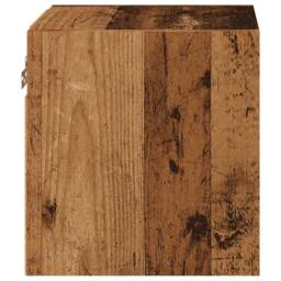 Berkfield Home TV Wall Cabinet with LED Lights Old Wood 30x28.5x30 cm in Brown - thumbnail 9