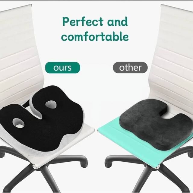 NESTLUNE Cushion Seat Pillow Orthopaedic Back Pain Relief in Black - Size: 120 cm x 135 cm - image 1