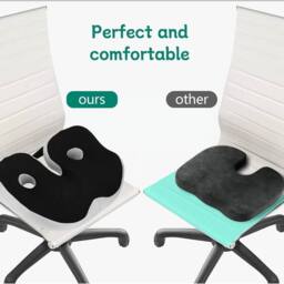 NESTLUNE Cushion Seat Pillow Orthopaedic Back Pain Relief in Black - Size: 120 cm x 135 cm - thumbnail 1