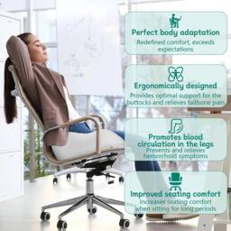 NESTLUNE Cushion Seat Pillow Orthopaedic Back Pain Relief in Black - Size: 120 cm x 135 cm - thumbnail 5
