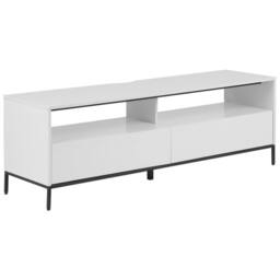 Wyld and Coco TV Stand White with LED for up to 70-inch TVs Two Drawers and Cabinets - thumbnail 4