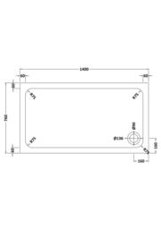 Balterley Contemporary Rectangular Shower Tray, 1400x760mm in Grey - thumbnail 5