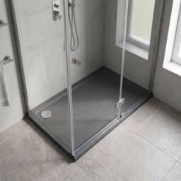 Balterley Contemporary Rectangular Shower Tray, 1400x760mm in Grey - thumbnail 3