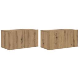 Berkfield Home TV Cabinet Set Artisan Oak MDF Medium TV Cabinet Rectangular in Brown - thumbnail 1