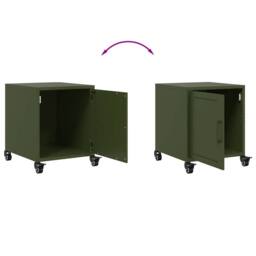 Berkfield Home Bedside Cabinets 2 pcs Olive Green 36x39x43.5 cm Steel - thumbnail 9