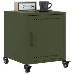 Berkfield Home Bedside Cabinets 2 pcs Olive Green 36x39x43.5 cm Steel - thumbnail 4