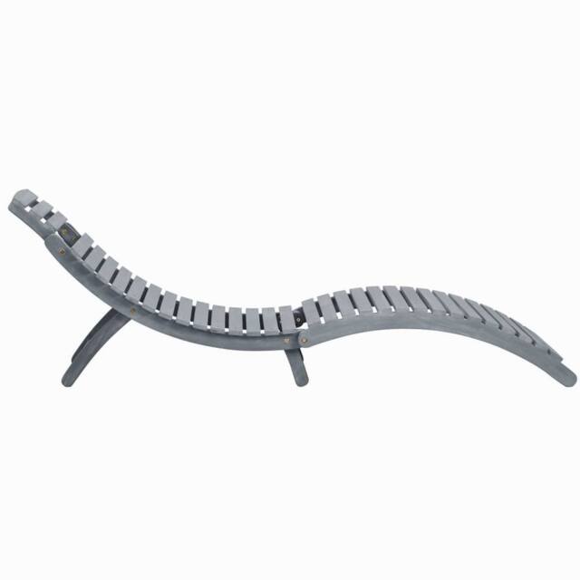 Berkfield Home Sun Lounger Grey Wash Solid Acacia Wood - image 1
