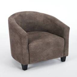 FURNITURE ONE Bronzing Fabric Tub Chair, Upholstered Armchair, Padded Barrel Club Chair - Grey - thumbnail 5