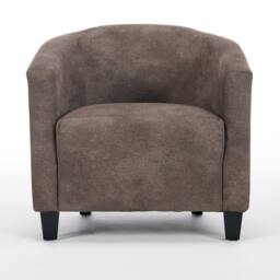 FURNITURE ONE Bronzing Fabric Tub Chair, Upholstered Armchair, Padded Barrel Club Chair - Grey - thumbnail 6