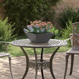 Berkfield Home Garden Bowl Planter Black 35x35x15 cm Steel - Size: 35 x 35 x 15 cm - thumbnail 1