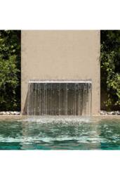 Living and Home 60cm Back Entry Stainless Steel Water Blade Garden Waterfall Pool Fountain in Silver - thumbnail 6