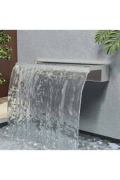 Living and Home 60cm Back Entry Stainless Steel Water Blade Garden Waterfall Pool Fountain in Silver - thumbnail 5