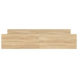Berkfield Home Bed Frame with Headboard & Footboard Sonoma Oak 200x200 cm in Brown - thumbnail 4