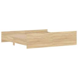 Berkfield Home Bed Frame with Headboard & Footboard Sonoma Oak 200x200 cm in Brown - thumbnail 6