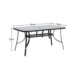 Living and Home 4-Seater Outdoor Garden Dining Table Set in Black - thumbnail 7