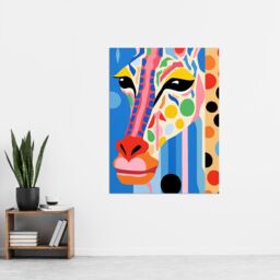 "Artery8 Wall Art Print I Woke Up Like This Giraffe Henri Matisse Style Artwork Vibrant Abstract Portrait Poster - Size: W12"" x H16""" - thumbnail 2