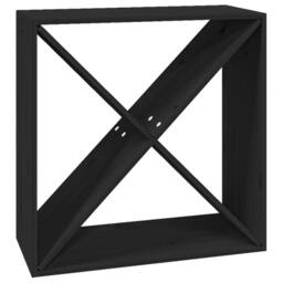 Berkfield Home Wine Cabinet Black 62x25x62 cm Solid Wood Pine - Size: 62 x 25 x 62 cm