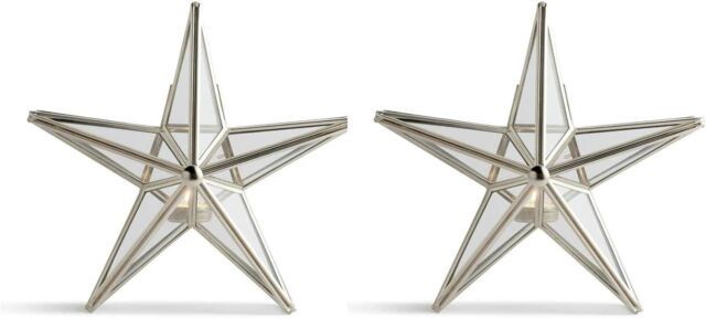 simpa Star Tealight Candle Holder - Set of 2 in Metallic Silver - image 1