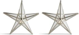 simpa Star Tealight Candle Holder - Set of 2 in Metallic Silver