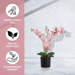EONLION Artificial 60CM Orchid Tree Plant in Pink - Size: 100 cm - thumbnail 3