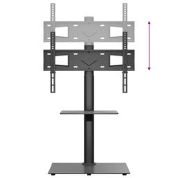 Berkfield Home Corner TV Stand 2-Tiers for 32-65 Inch Black - thumbnail 8