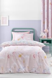 Catherine Lansfield 'Fairytale Unicorn' Duvet Cover Set in Pink - Size: Single - thumbnail 1