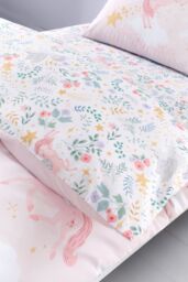 Catherine Lansfield 'Fairytale Unicorn' Duvet Cover Set in Pink - Size: Single - thumbnail 4