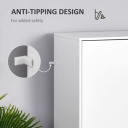 HOMCOM Wardrobe w/ Hanging Rod 1 Side Cabinet 2 Bedside Tables w/ Storage in Natural - thumbnail 5
