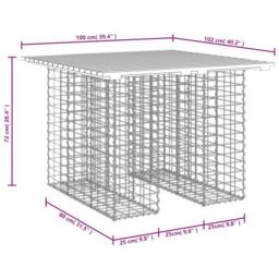 Berkfield Home Beautiful Garden Bench Gabion Design 100x102x72 cm Solid Wood Douglas in Brown - Size: 100 x 102 x 72 cm - thumbnail 8