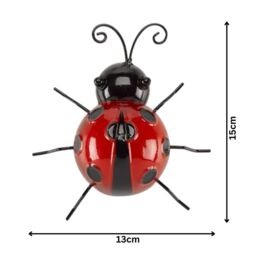 Marco Paul 15cm Ladybird Garden Ornament in Dark Red - thumbnail 2