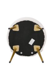 Living and Home Cream Faux Fur Vanity Stool Chair with Metal Legs in White - thumbnail 5