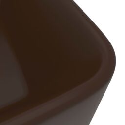 Berkfield Home Luxury Wash Basin Matt Dark Brown 41x30x12 cm Ceramic - Size: 41 x 30 x 12 cm - thumbnail 5