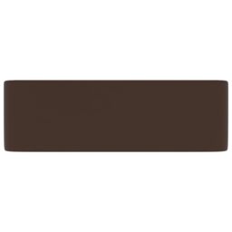 Berkfield Home Luxury Wash Basin Matt Dark Brown 41x30x12 cm Ceramic - Size: 41 x 30 x 12 cm - thumbnail 4
