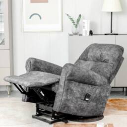 HomeTouch Faux Leather Power Lift Recliner Chair for Living Room Bedroom in Grey - Size: 1 Pack - thumbnail 9