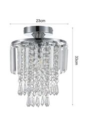 Living and Home Glamorous Crystal Cascade Chandelier with Chrome Accents in Silver - thumbnail 2