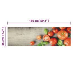 Berkfield Home Kitchen Rug Washable Tomatoes 45x150 cm Velvet in Grey - thumbnail 5
