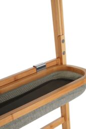 Orsina Versatile 5 Tier Towel Rack With Mirror, Integrated Mirror Towel Rack For Washroom, Foldable Toiletries Trays in Brown - thumbnail 5